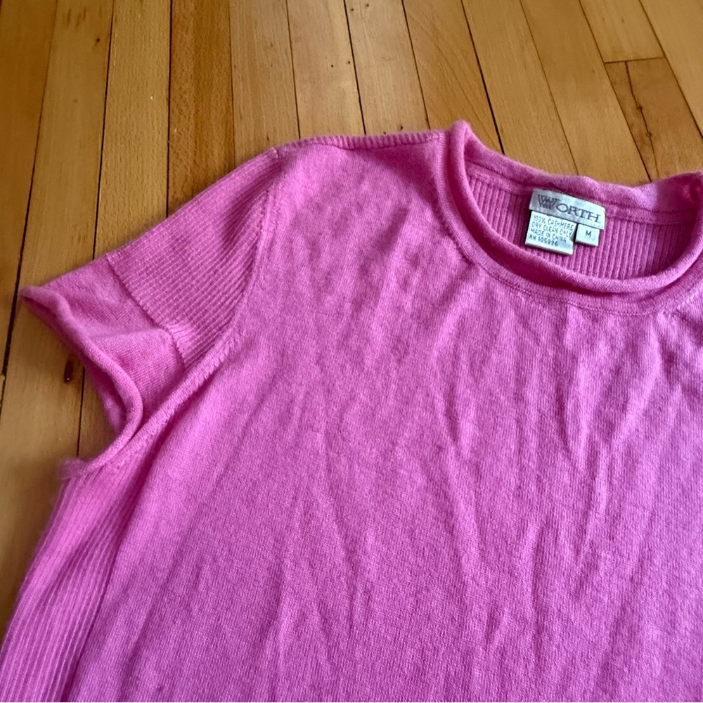 Worth 100% Cashmere Pink Women's Sweater Sz M EUC